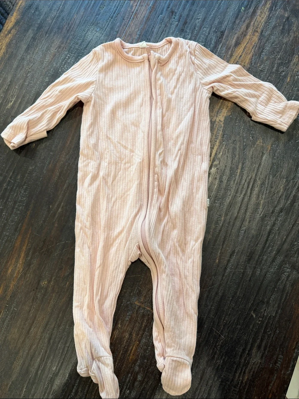Morí Ribbed clever zip footed baby pajamas 0-3 months